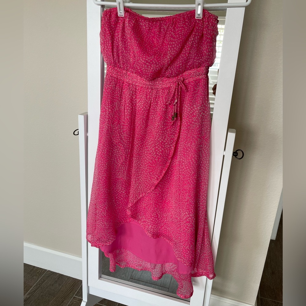 Roxy Strapless Asymmetrical Dress Size Small Pink